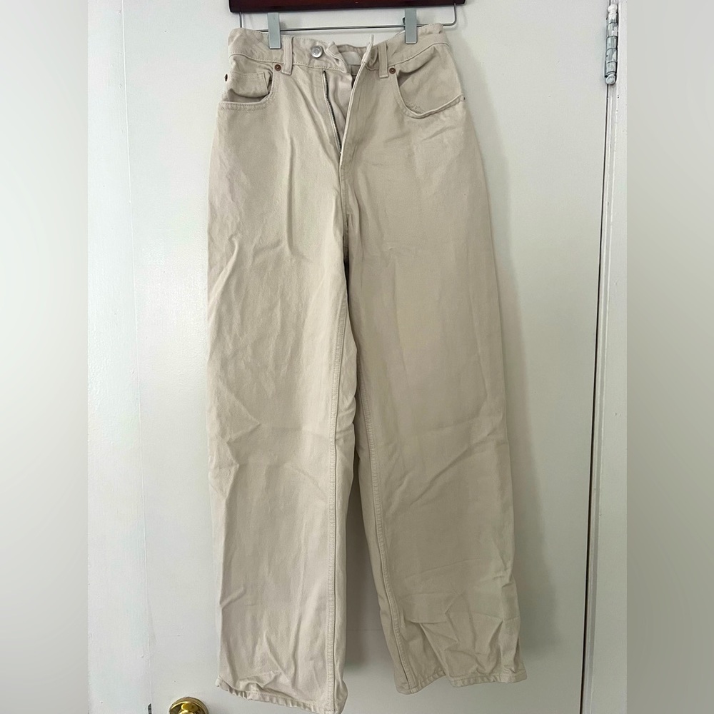 H&M Cream Wide-Legged Pants